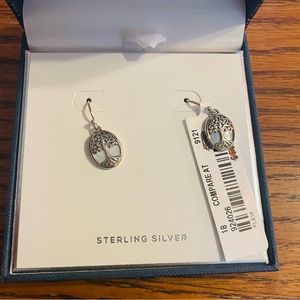 Boho Tree of Life Sterling Silver Earrings NWT Never used